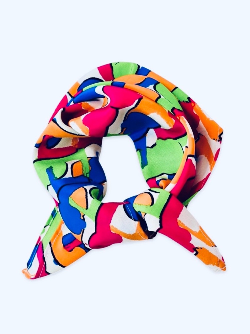 NWT SILKLETTE ‘Conversations’ 100% Fine Silk Kerchief Scarf MULTICOLOR